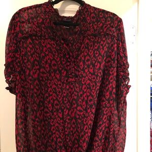 Black and Red sheer top